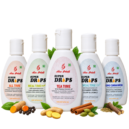 Super Drops Family Pack - All Time + Tea Time + Meal Time Punch + Meal Time Cool + King Cinnamon 30ml + 30ml For All Ages