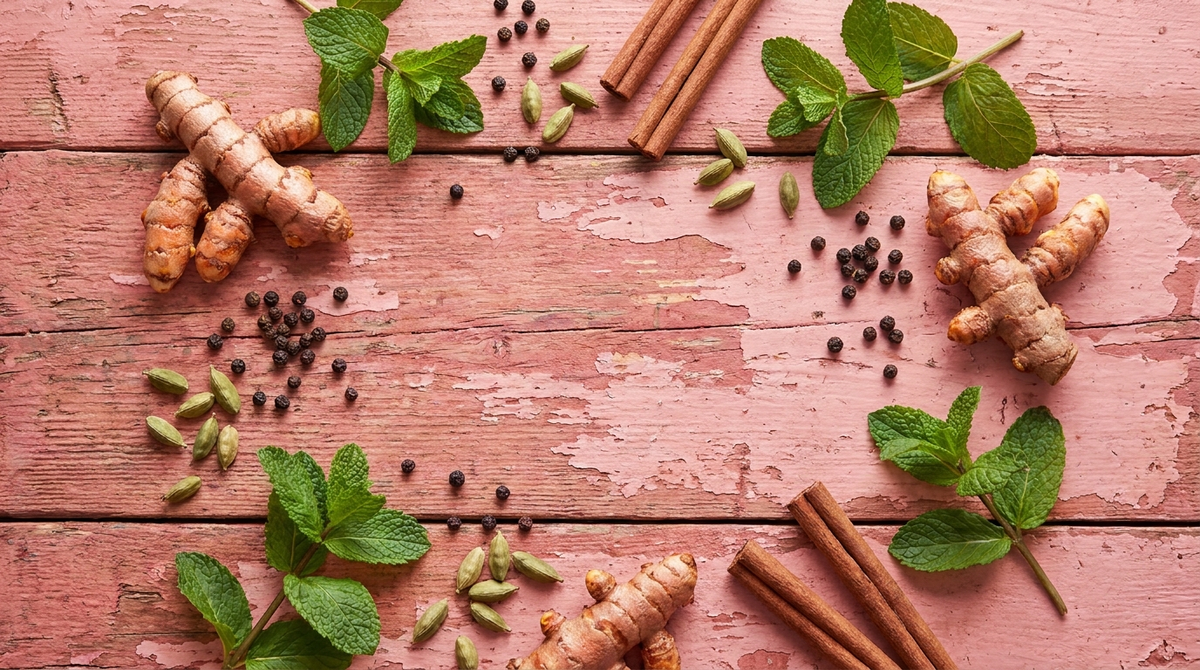 Super Drops Tea Time ingredients flat lay
